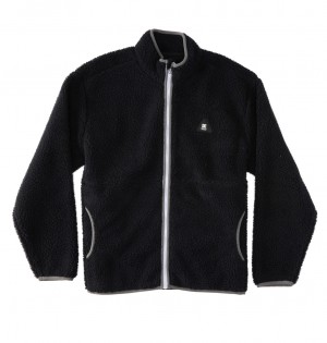 Black DC Shoes Amradical - Zip-Up Mock Neck Fleece | BQK-320674