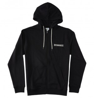 Black DC Shoes Baseline - Zip-Up Hoodie | ERB-854602