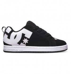 Black DC Shoes Court Graffik - Leather Shoes | YPL-390564