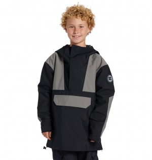 Black DC Shoes DC-43 - Technical Anorak Snow Jacket 8-16 | KIQ-498713