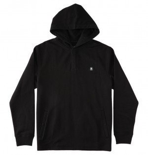 Black DC Shoes Offpeak - Hooded Henley Top | VTX-832160