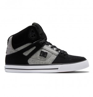 Black / Battleship / Armor DC Shoes Pure High-Top - Leather High-Top Shoes | HIQ-348157