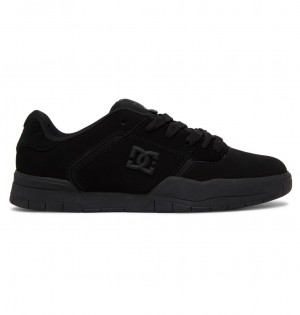 Black / Black DC Shoes Central - Leather Shoes | VBN-876350