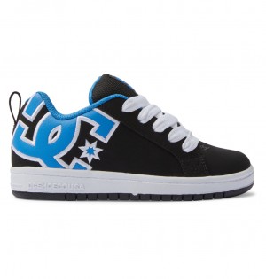 Black / Blue / Grey DC Shoes Court Graffik - Leather Shoes | XOF-031567