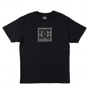 Black / Greystone DC Shoes DC Square Star Fill - T-Shirt | YSD-390125