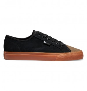 Black / Gum DC Shoes Manual RT S - Leather Skate Shoes | JUV-953026