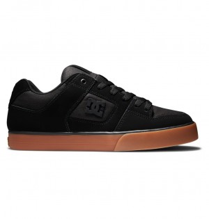 Black / Gum DC Shoes Pure - Leather Shoes | EQX-214307