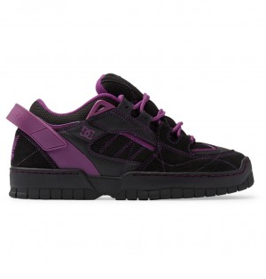 Black / Purple DC Shoes Spectre Needles - Leather Shoes | CNH-653490