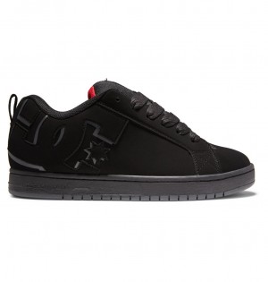 Black / Red DC Shoes Court Graffik - Leather Shoes | UJA-584237