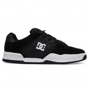 Black / White DC Shoes Central - Leather Shoes | NFM-738051