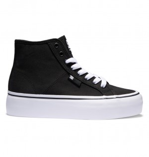 Black / White DC Shoes Manual Hi Platform - High-Top Shoes | NAM-284593