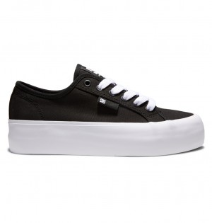 Black / White DC Shoes Manual Platform - Flatform Shoes | WFM-728509