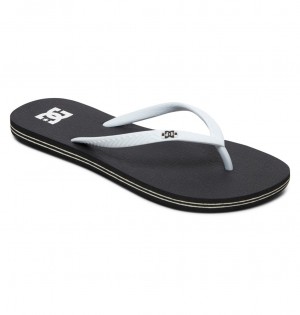 Black / White DC Shoes Spray - Flip-Flops | EDW-365891