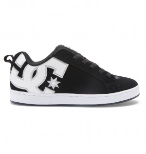 Black / White Stencil DC Shoes Court Graffik - Shoes | DRA-092564