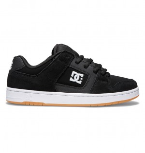 Black / White / Gum DC Shoes Manteca S - Leather Skate Shoes | QRT-470519