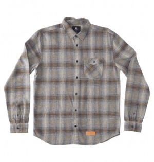 Capers / Plaza Toupe Plaid DC Shoes Marshal Flannel - Long Sleeve Shirt | DCI-934857