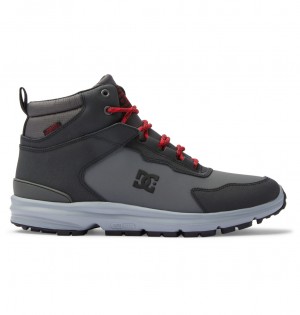 Grey / Black / Red DC Shoes Mutiny - Leather Boots | AWX-978051