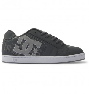 Heather Grey / White DC Shoes Net - Leather Shoes | MKY-861532