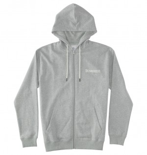 Medium Grey Heather DC Shoes Baseline - Zip-Up Hoodie | BHY-216705