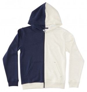 Navy Blazer / Oat Heather DC Shoes Baseline - Zip-Up Hoodie 10-16 | GRZ-450729