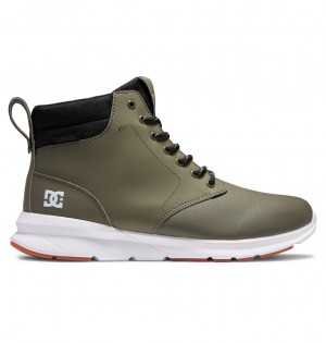 Olive / White DC Shoes Mason 2 - Water Resistant Leather Shoes | ZMW-290485