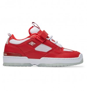 Red / White DC Shoes Js 1 - Leather Shoes | ERL-032195