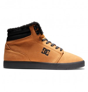 Wheat / Black DC Shoes Crisis 2 Hi Wnt - High Top Leather Winterized Shoes | CDY-819072