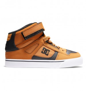 Wheat / Black DC Shoes Pure High-Top EV - High-Top Leather Shoes | WET-879215