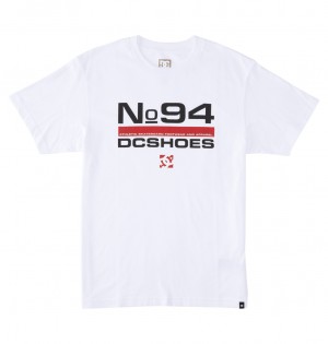 White DC Shoes Nine Four - T-Shirt | QMI-745391