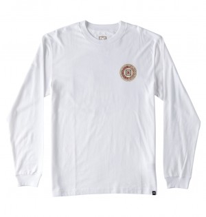 White DC Shoes Old Head - Long Sleeve T-Shirt | OPX-832506