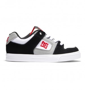 White / Black / Red DC Shoes Pure - Leather Shoes | DSU-047589