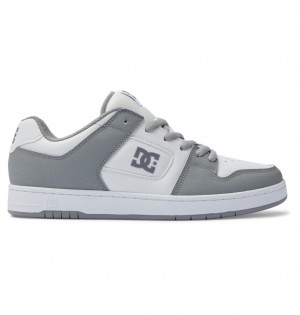 White / Grey DC Shoes Manteca - Leather Shoes | SAY-750236