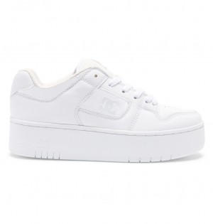 White / White DC Shoes Manteca 4 Platform - Flatform Shoes | THW-159726