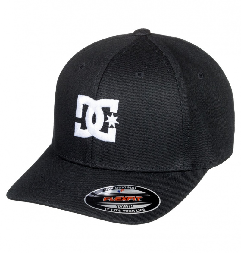 Black DC Shoes Cap Star - Flexfit® Cap 8-16 | FMC-537289