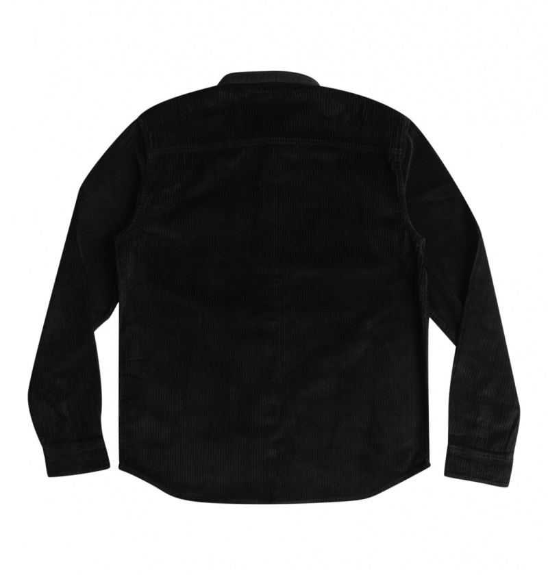 Black DC Shoes Closed Lines - Long Sleeve Shirt | FIS-175468