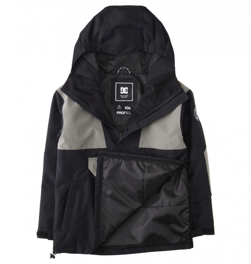 Black DC Shoes DC-43 - Technical Anorak Snow Jacket 8-16 | KIQ-498713