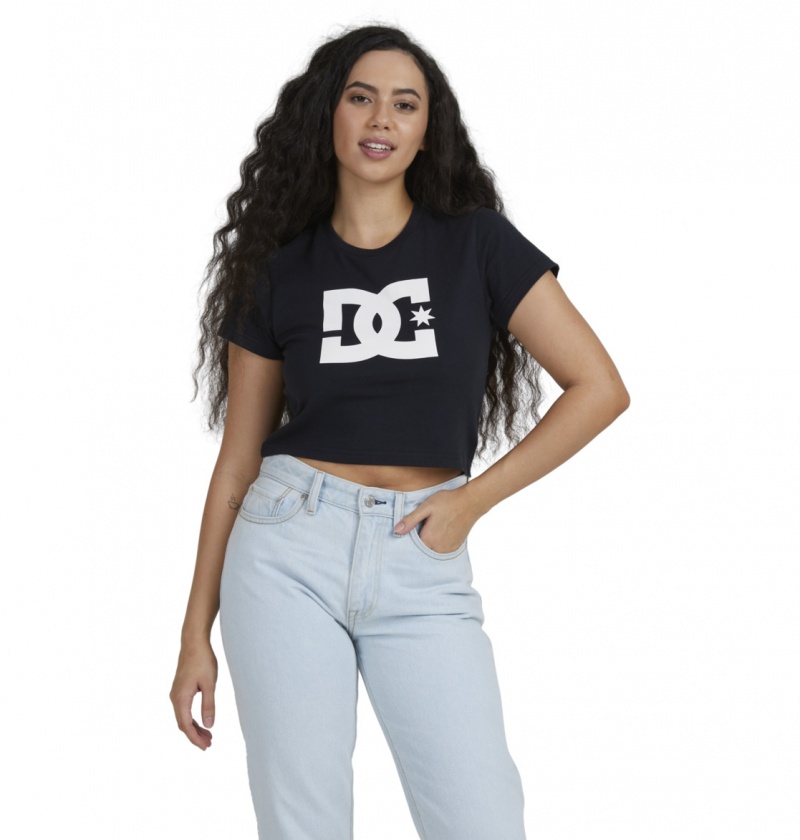 Black DC Shoes DC Star - Cropped T-Shirt | TVB-523970