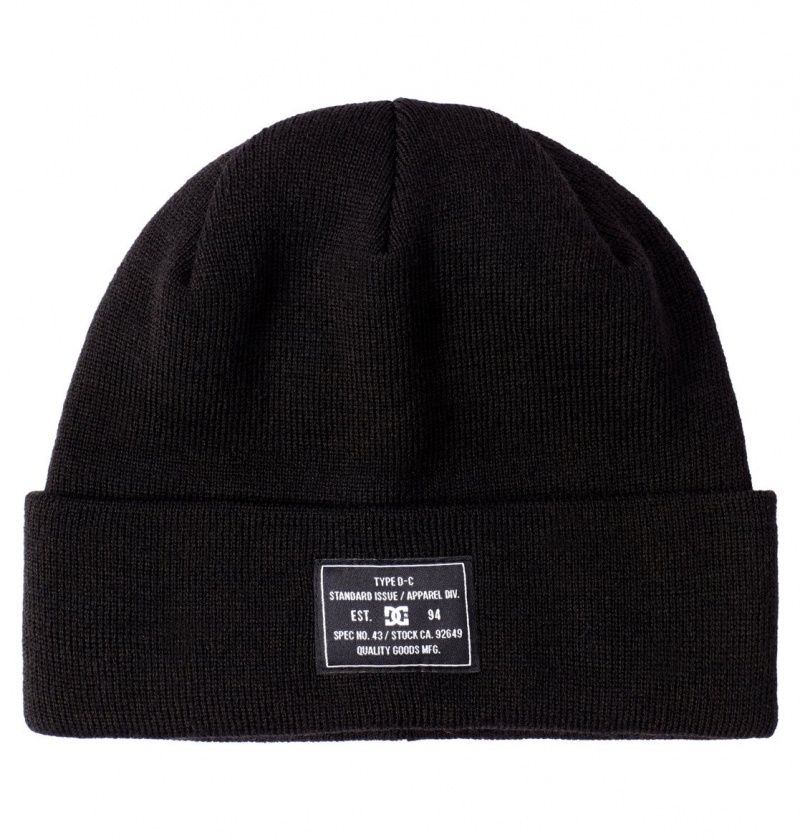 Black DC Shoes Frontline - Cuffed Beanie | WRG-502941