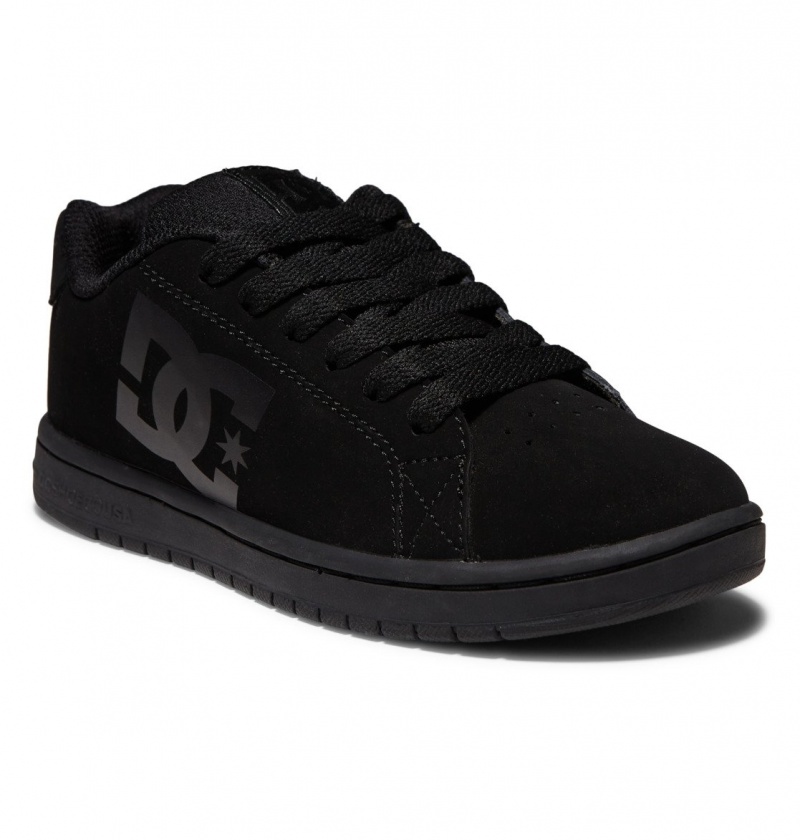 Black DC Shoes Gaveler - Leather Shoes | GEB-267519