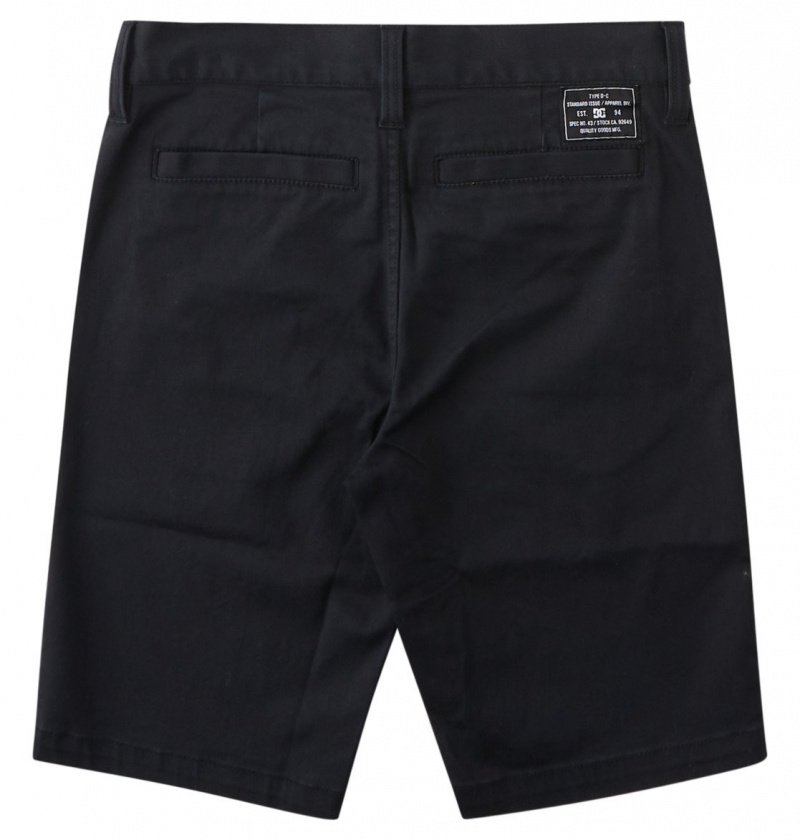 Black DC Shoes Worker Relaxed - Chino Shorts 8-16 | ETR-509163