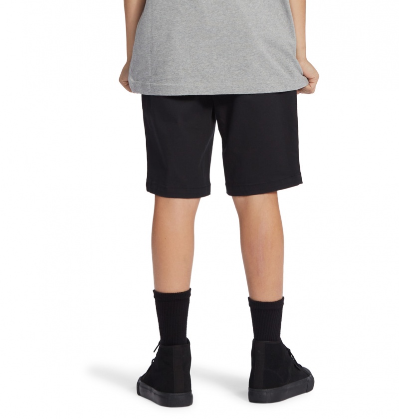 Black DC Shoes Worker Relaxed - Chino Shorts 8-16 | ETR-509163