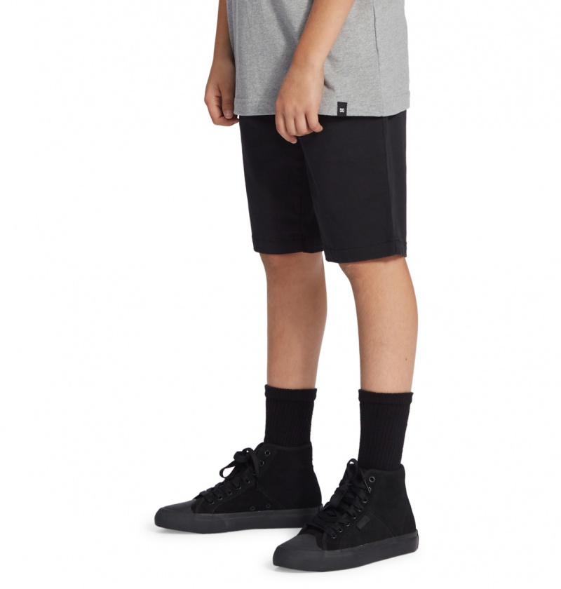 Black DC Shoes Worker Relaxed - Chino Shorts 8-16 | ETR-509163