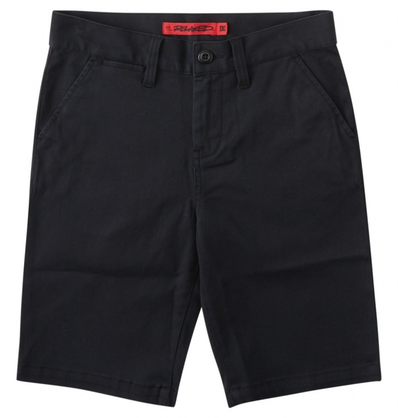 Black DC Shoes Worker Relaxed - Chino Shorts 8-16 | ETR-509163