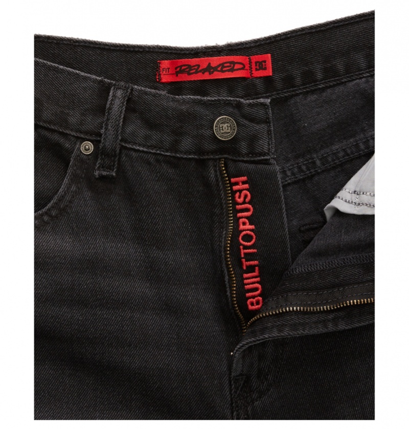 Black Denim DC Shoes Worker - Relaxed Fit Jeans | FQL-760258