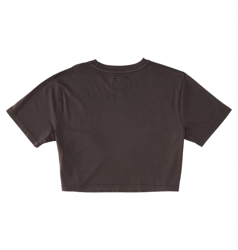 Black Enzyme Wash DC Shoes Timeless Boxy - T-Shirt | ZKA-631427