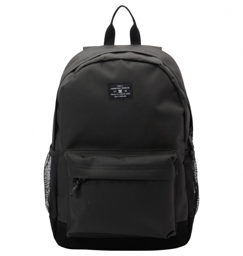 Black / Black DC Shoes Backsider Core 20L - Medium Backpack | OIC-980465