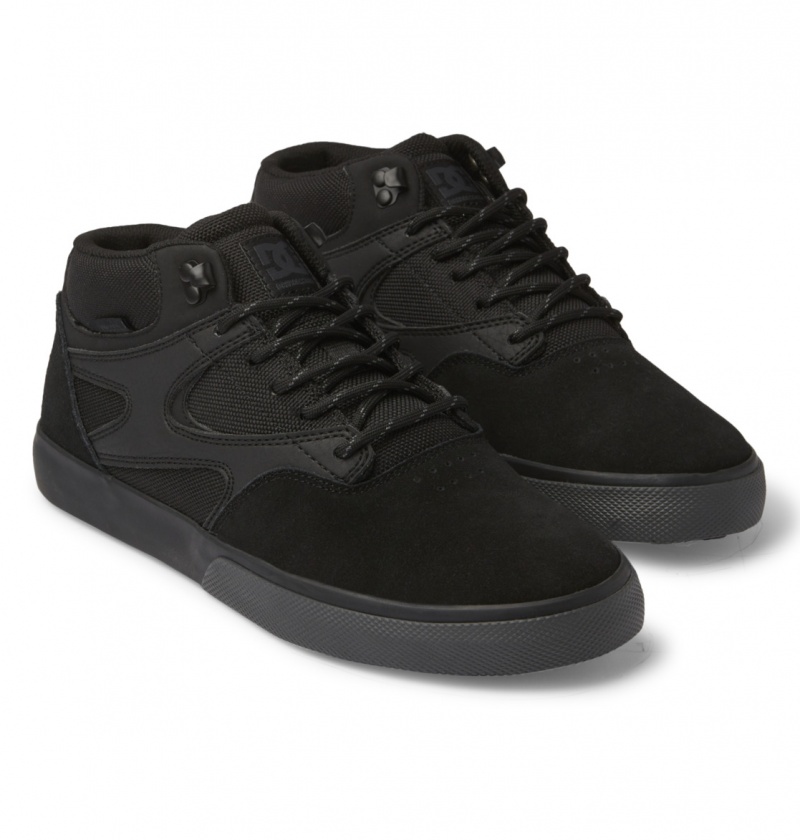 Black / Black DC Shoes Kalis Vulc Mid Wnt - Mid-Top Shoes | OJW-836749