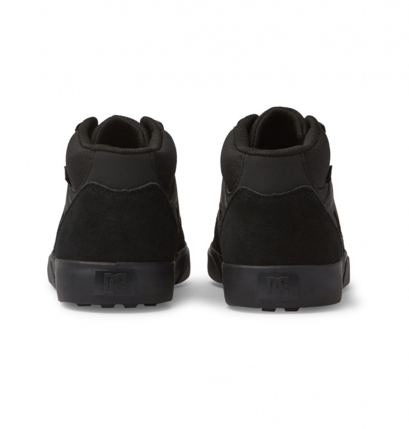 Black / Black DC Shoes Kalis Vulc Mid Wnt - Mid-Top Shoes | OJW-836749