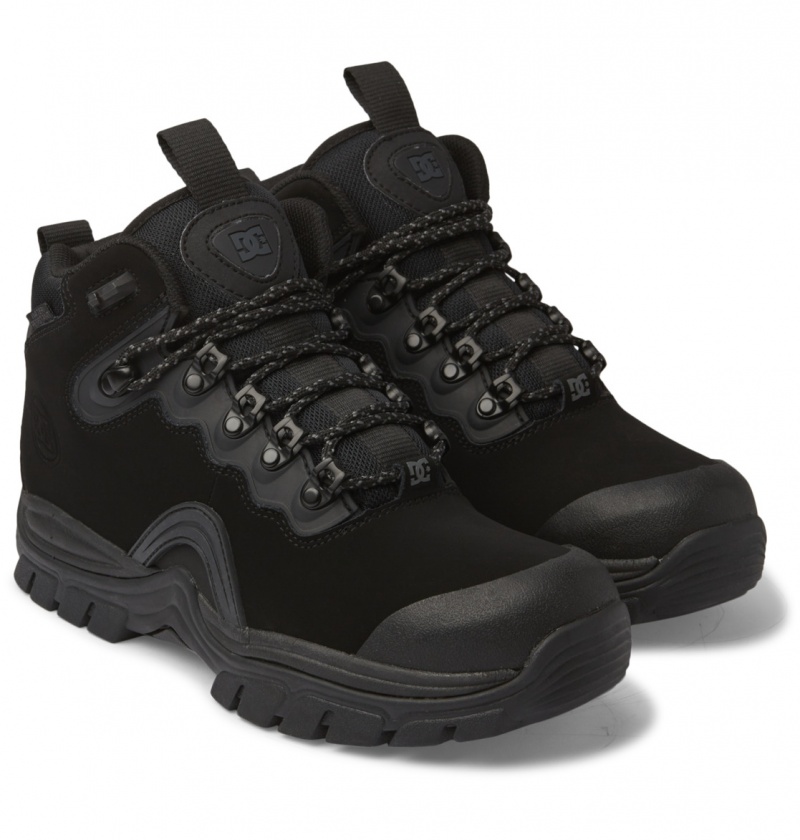 Black / Black / Black DC Shoes Navigator - Leather High Top Boots | HCK-108249