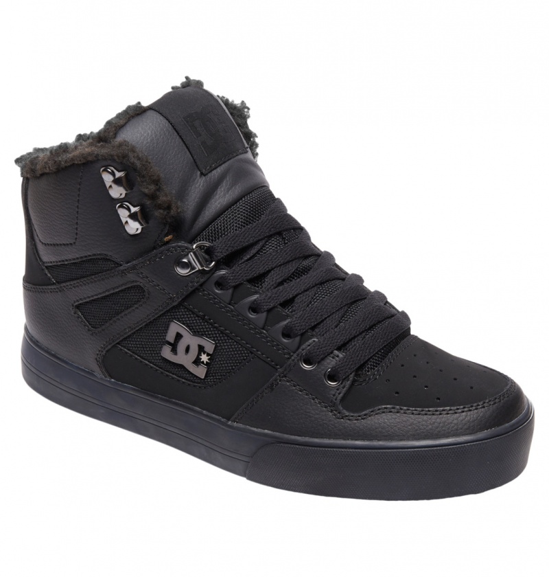 Black / Black / Black DC Shoes Pure High WNT - Winter High-Top Boots | STV-310425